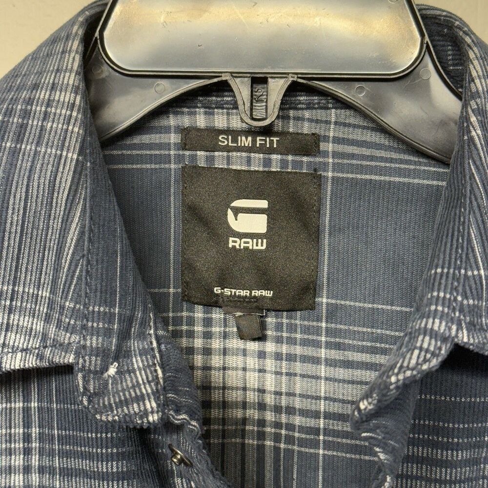 G Star Raw Corduroy Plaid Pearl Snap Button Long Sleeve Shirt Western Men S EUC - Picture 6 of 12